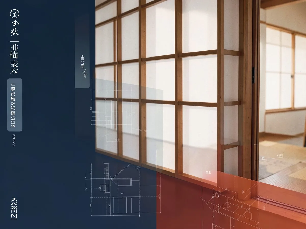Close-up of a modern shoji screen in a Tokyo apartment